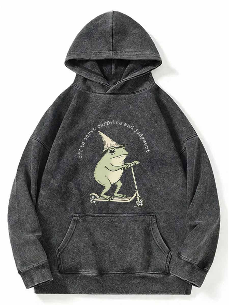 Vintage Off To Serve Caffeine And Judgment Washed Hoodie