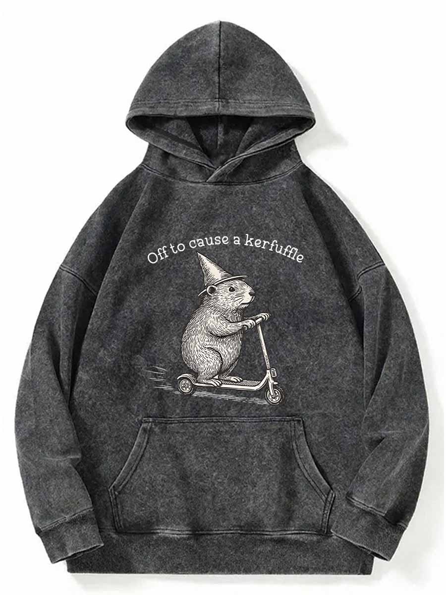 Vintage Off To Cause A Kerfuffle Washed Hoodie