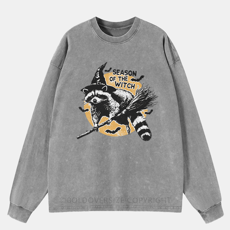Vintage Season Of The Witch Washed Long Sleeve Shirt