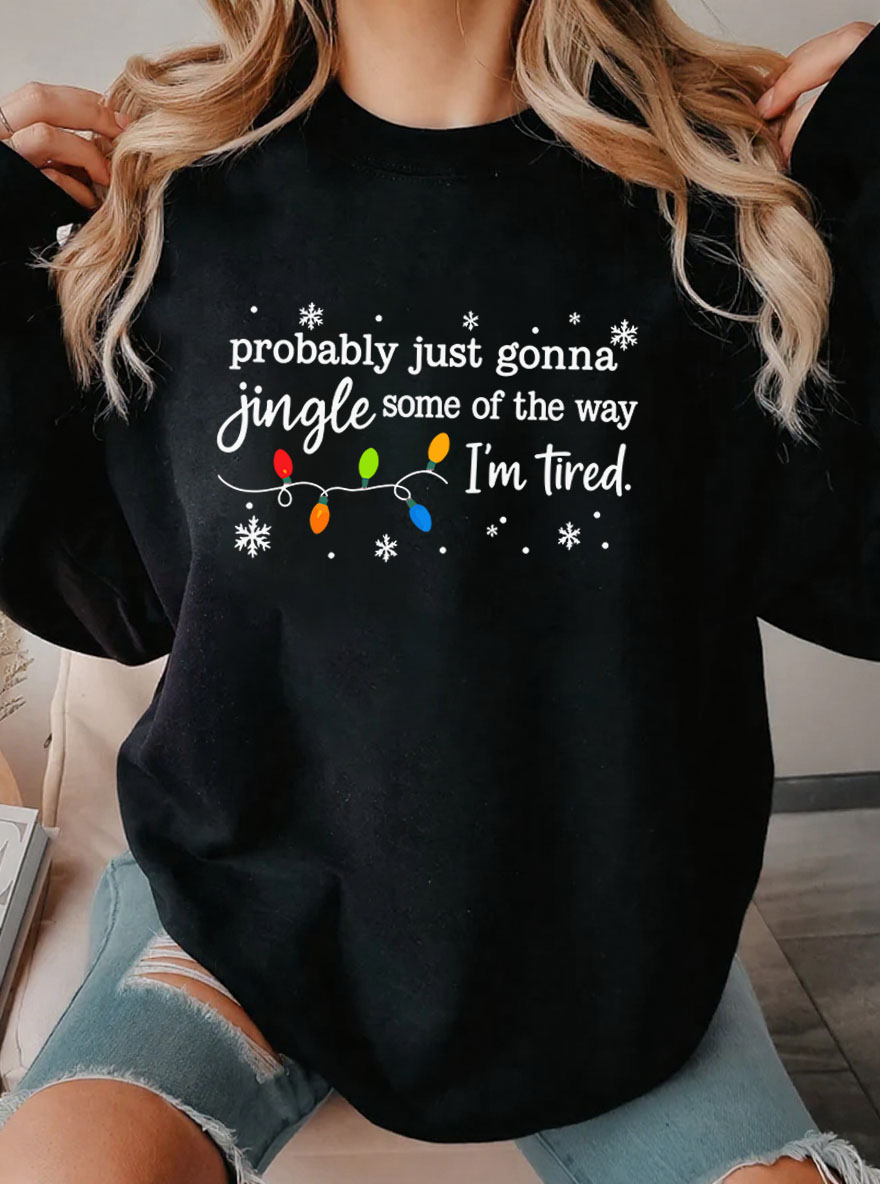 Vintage Christmas Jingle Song Oversize Graphic Sweatshirt
