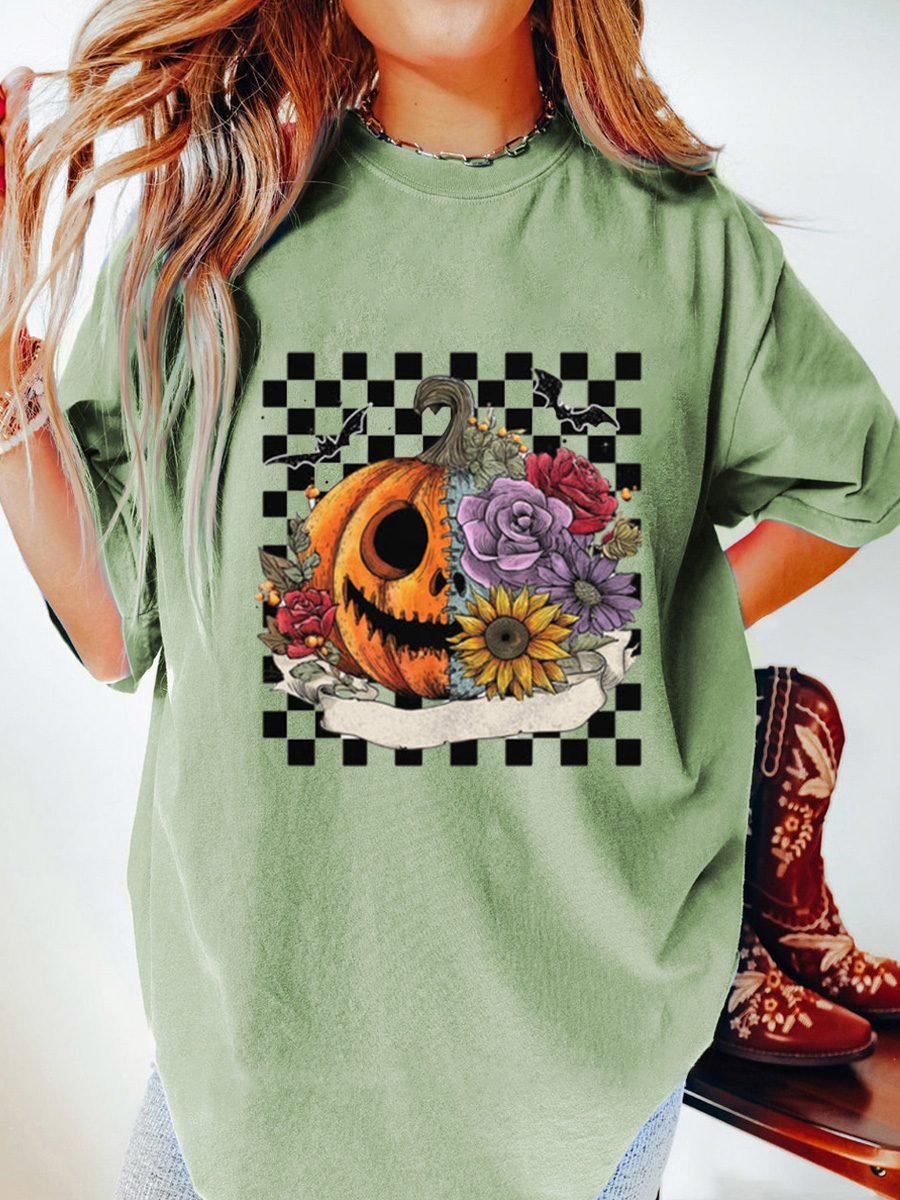 Vintage Halloween Pumpkin Oversize Graphic Tee