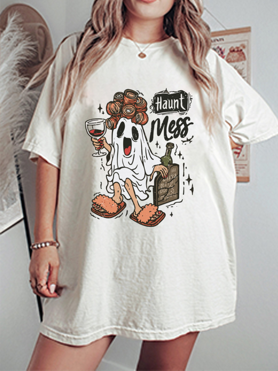 Vintage Haunt Mess Oversize Graphic Tee