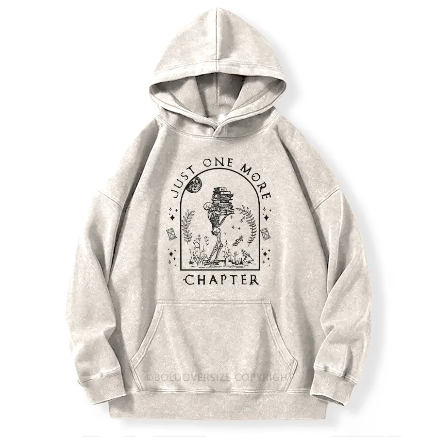 Vintage Just One More Chapter Novel Washed Hoodie