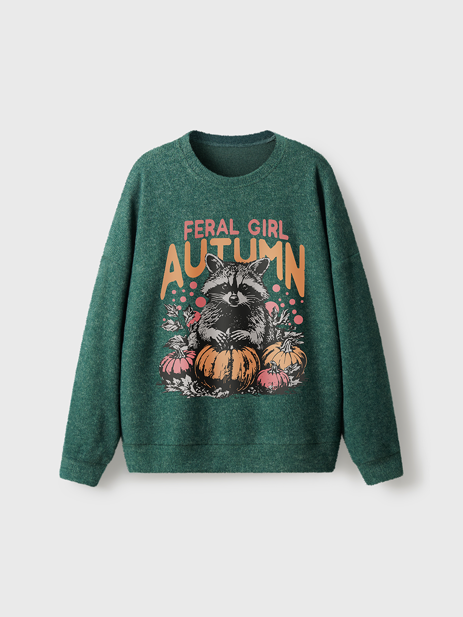 Vintage Feral Girl Autumn Fuzzy Sweater