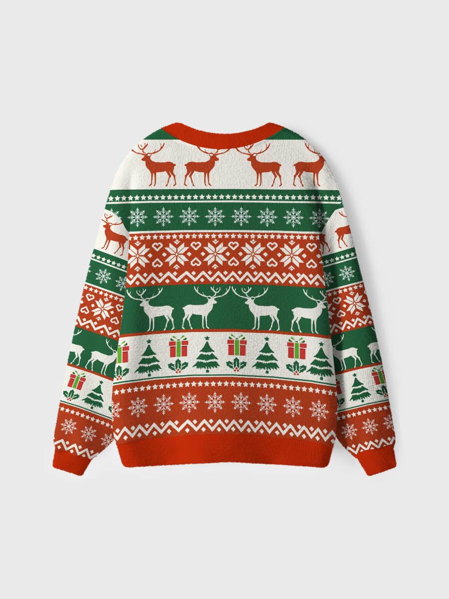 Vintage Red And Green Christmas Ugly Cardigan Sweaters