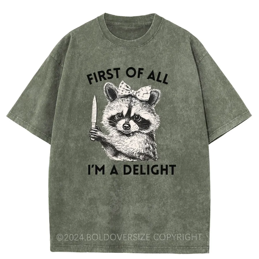 Vintage First Of All I'M A Delight Washed T-Shirt