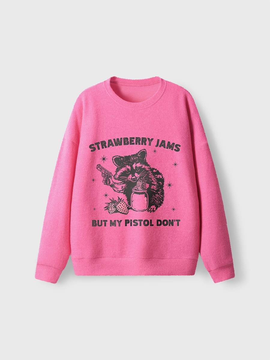 Vintage Raccoon Meme Fuzzy Sweater