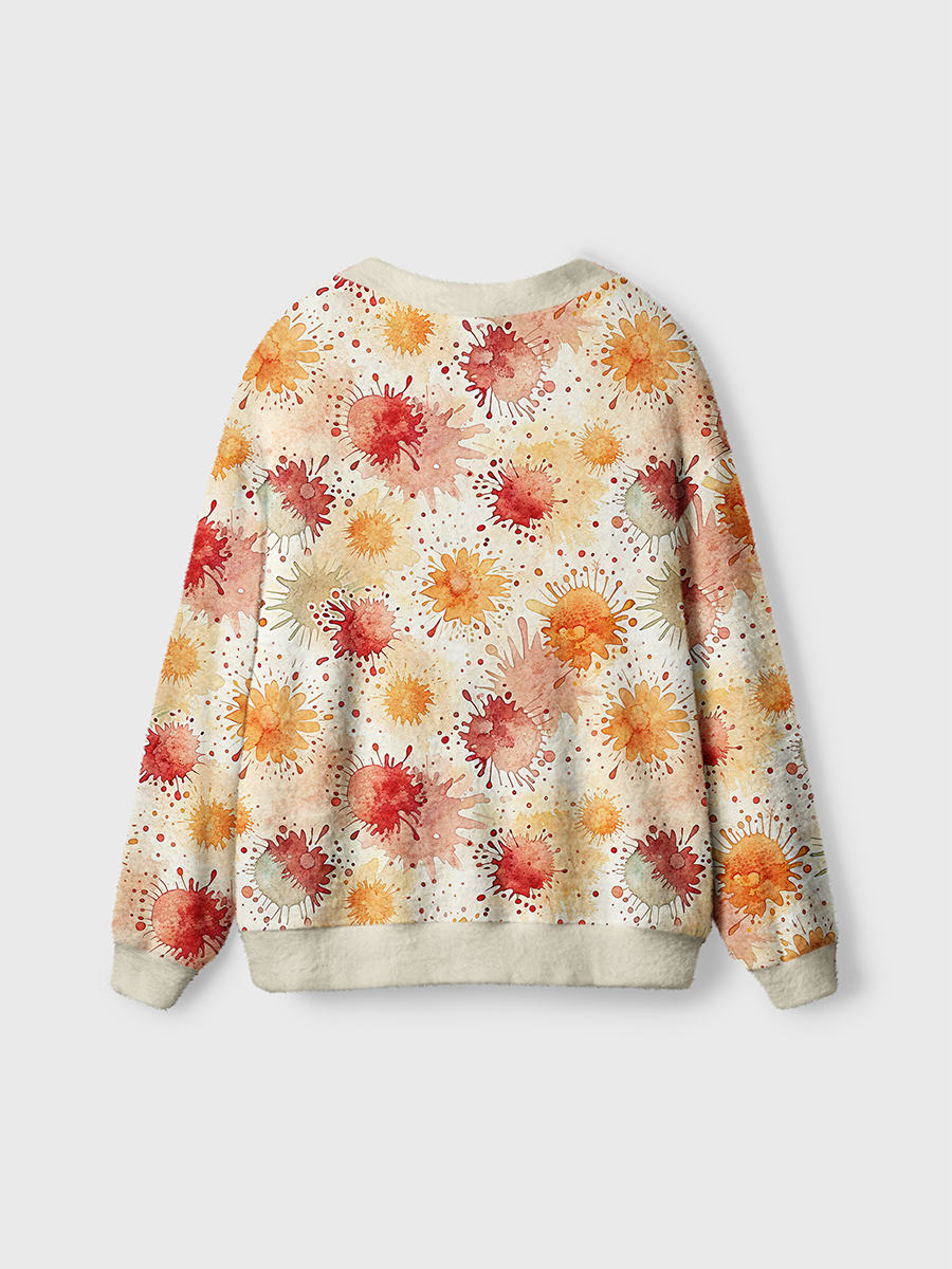 Vintage Abstract Watercolor Splash Pop Cute Cardigan Sweaters