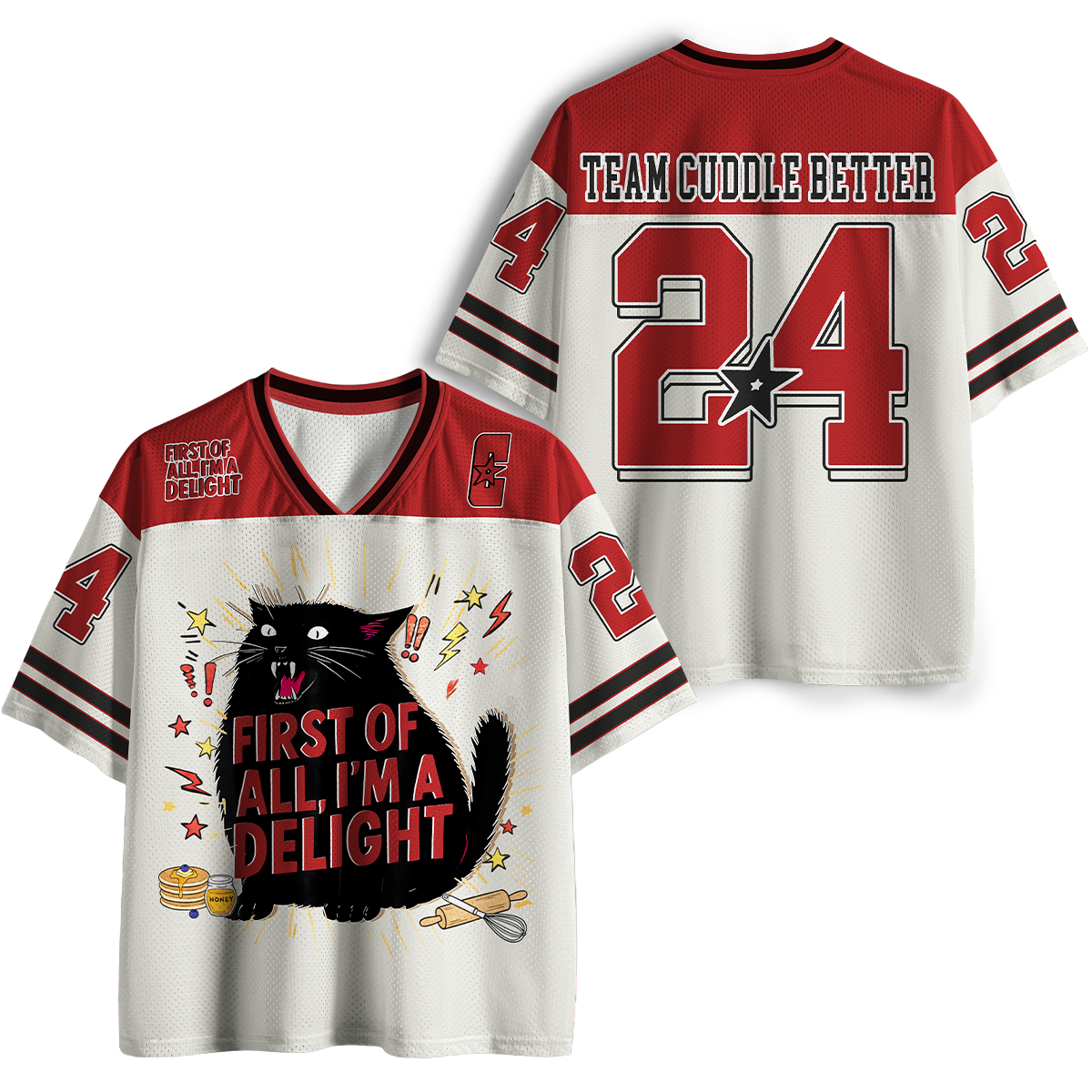 Vintage First Of All I'M A Delight Mesh Jersey