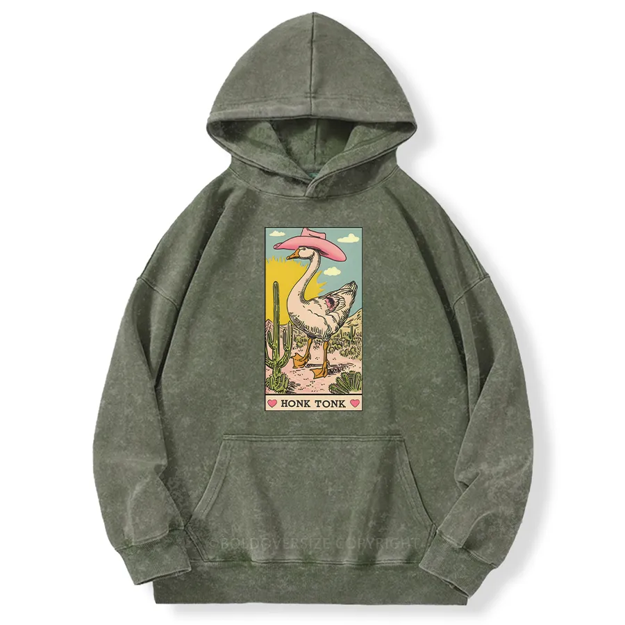 Vintage Honk Tonk Goose Washed Hoodie