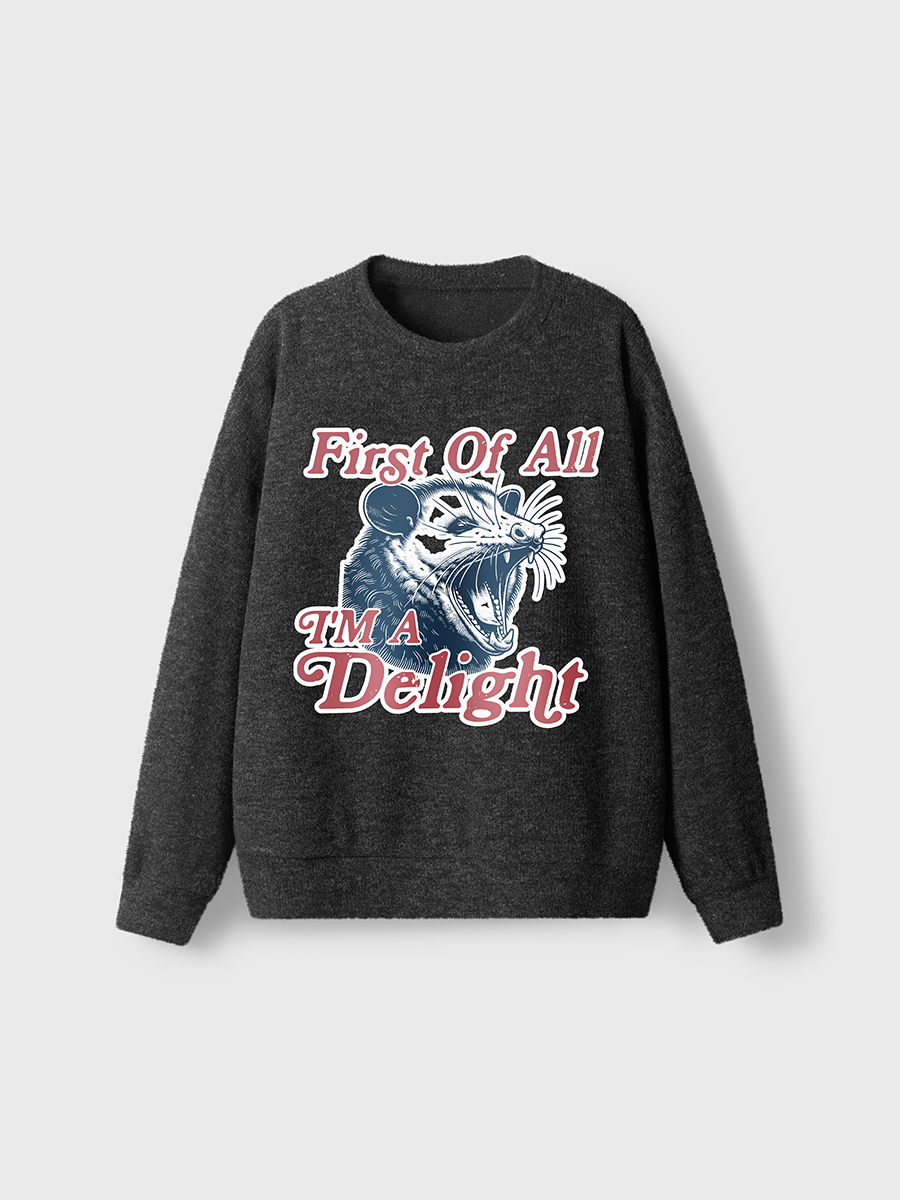 Vintage I'M A Delight Fuzzy Sweater