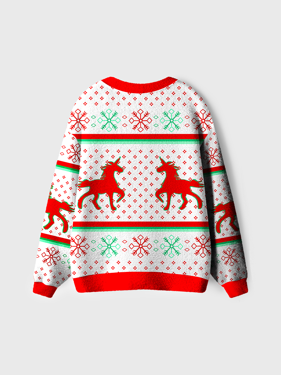 Vintage Christmicorn Ugly Cardigan Sweaters
