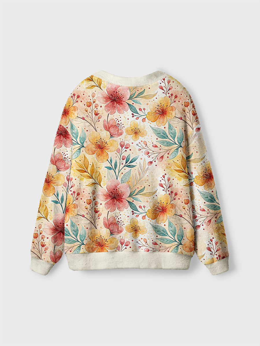 Vintage Autumn Floral Branch Pop Cute Cardigan Sweaters