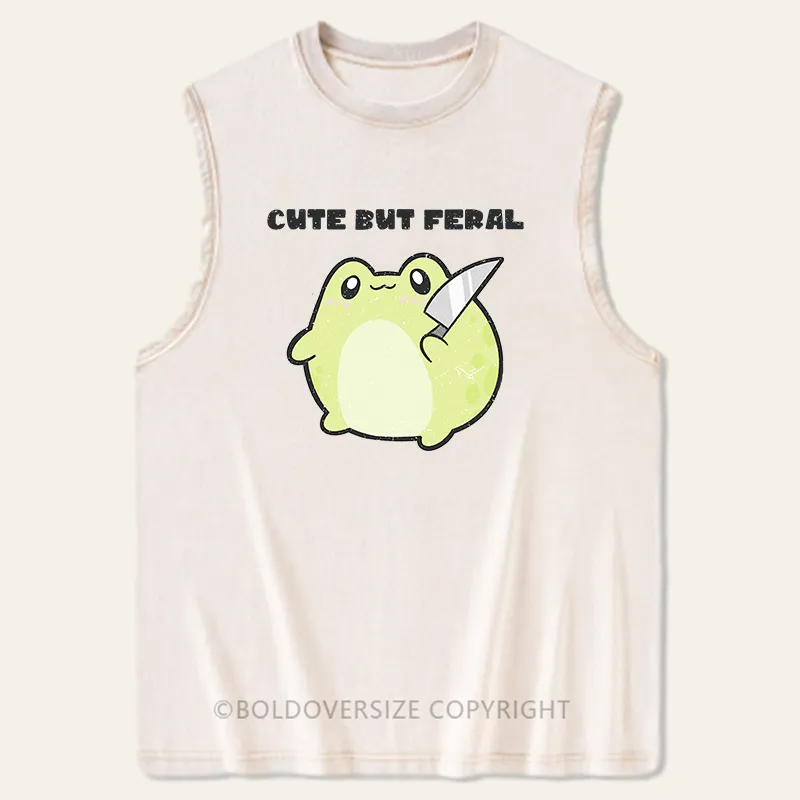 Vintage Cute But Feral Washed Tank