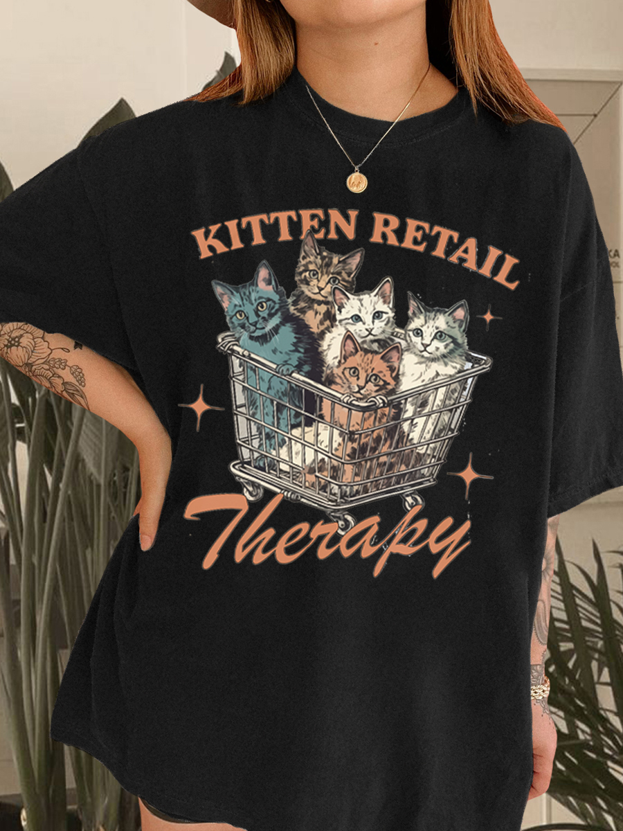 Vintage Kitten Retail Therapy T-Shirt