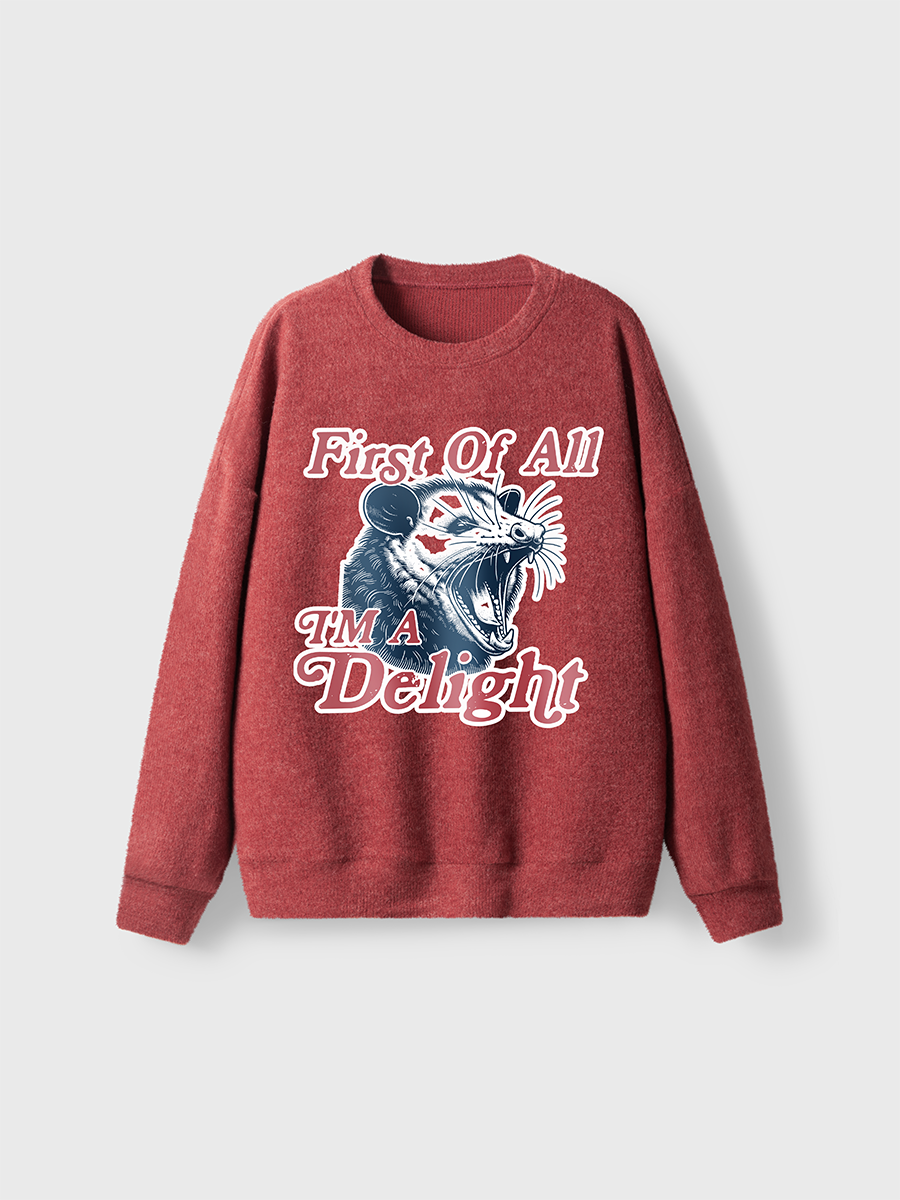 Vintage I'M A Delight Fuzzy Sweater