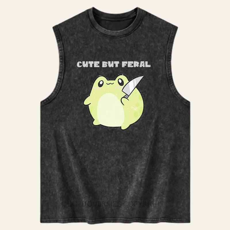 Vintage Cute But Feral Washed Tank