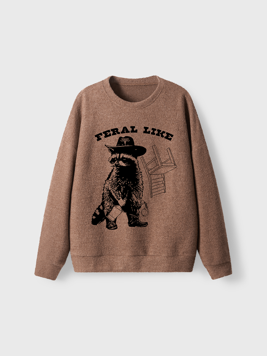 Vintage Feral Like Wallen Fuzzy Sweater