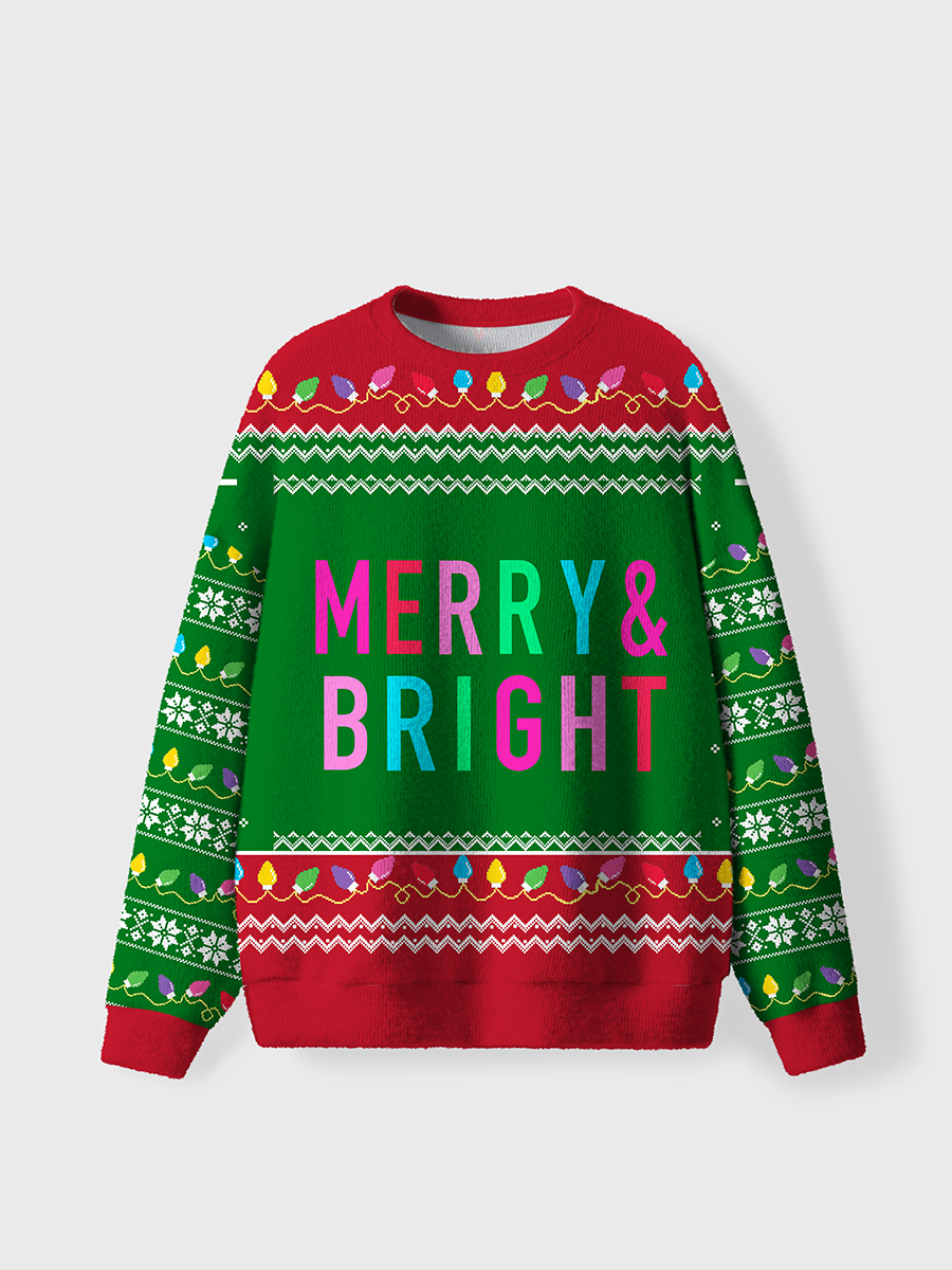 Vintage Merry Bright Christmas Ugly Sweater