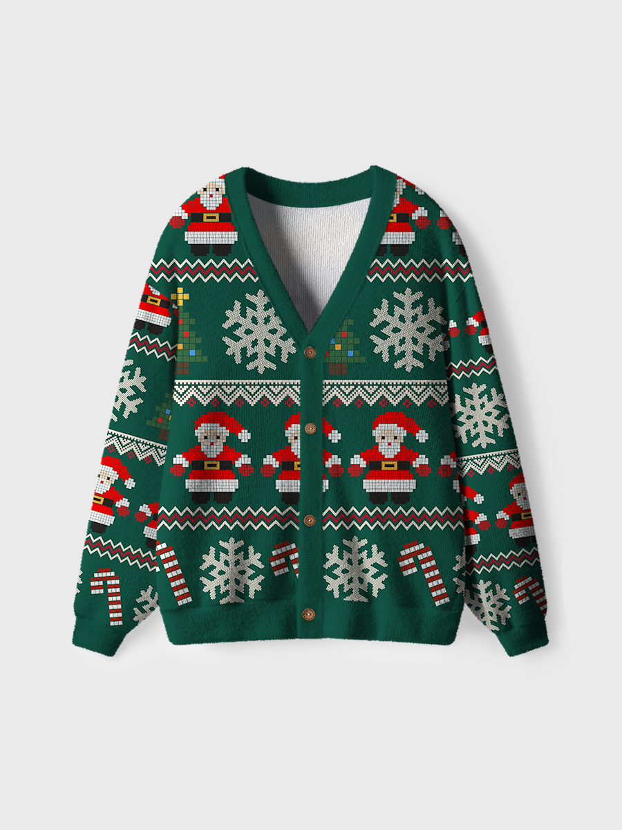 Vintage Santa Claus And Candy Ugly Cardigan Sweaters