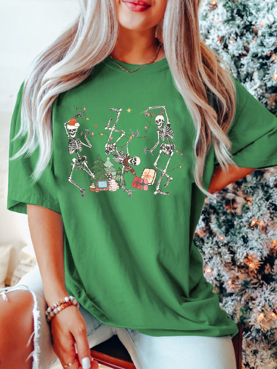 Plus Size Tangled Skeletons Christmas T-Shirt