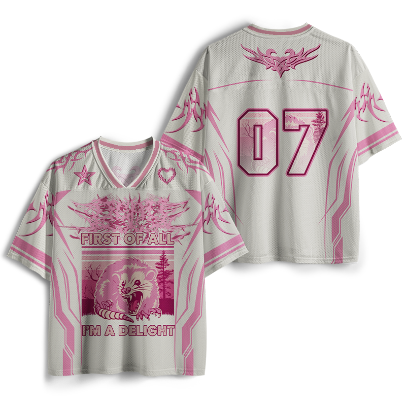 Vintage First Of All I'M A Delight Mesh Jersey