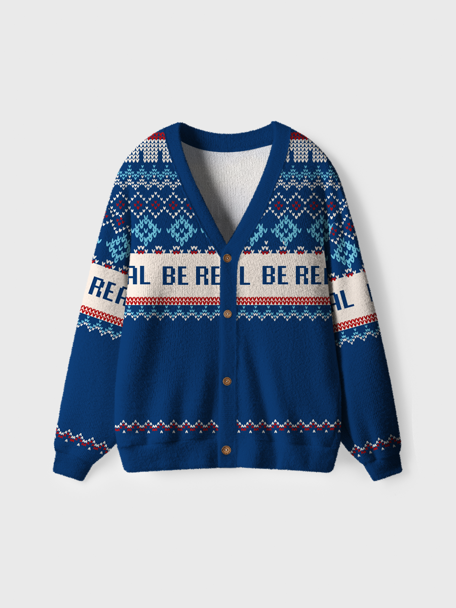 Vintage Be Real Ugly Cardigan Sweaters