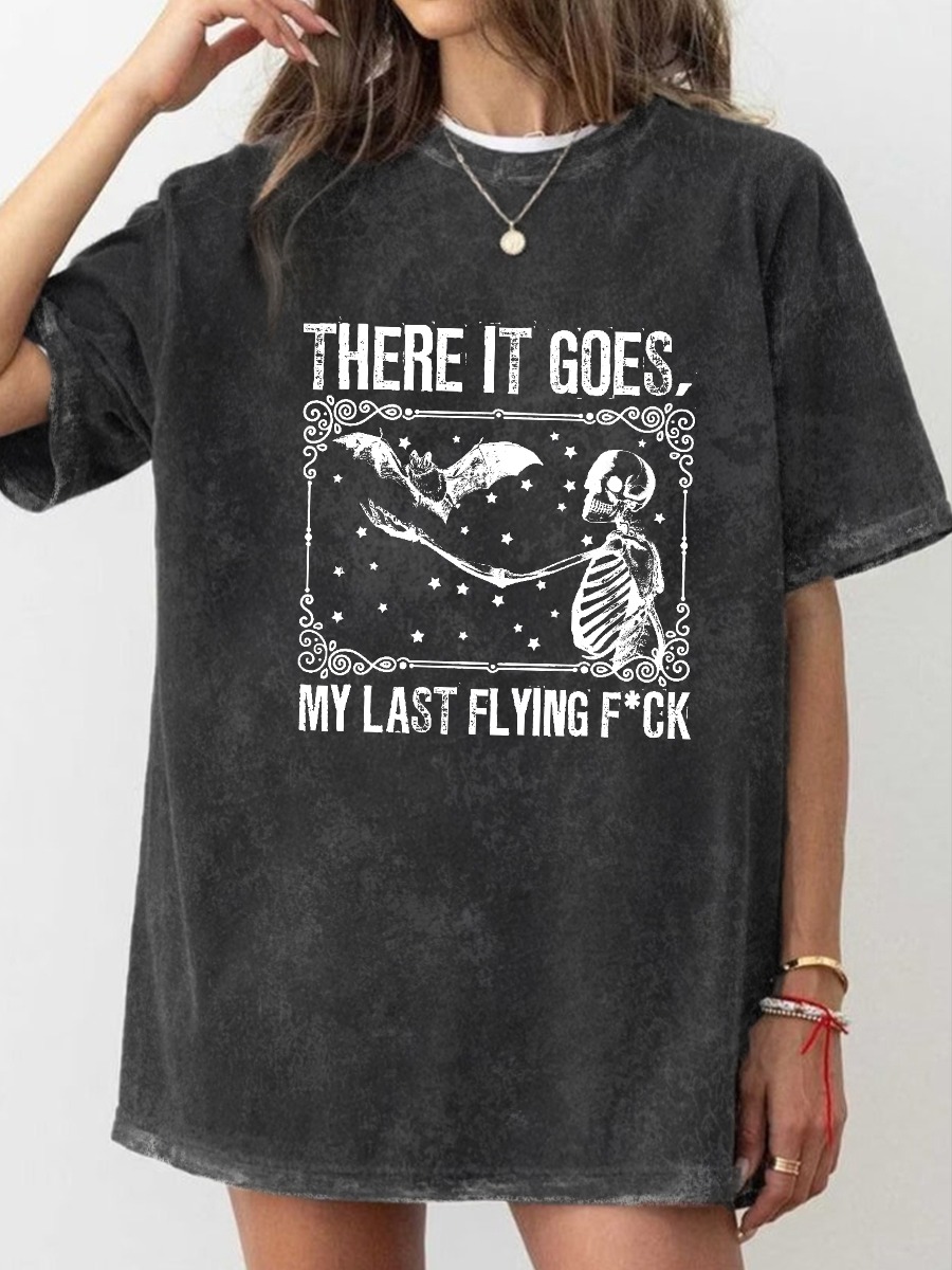 Vintage Funny Skeleton Washed T-Shirt