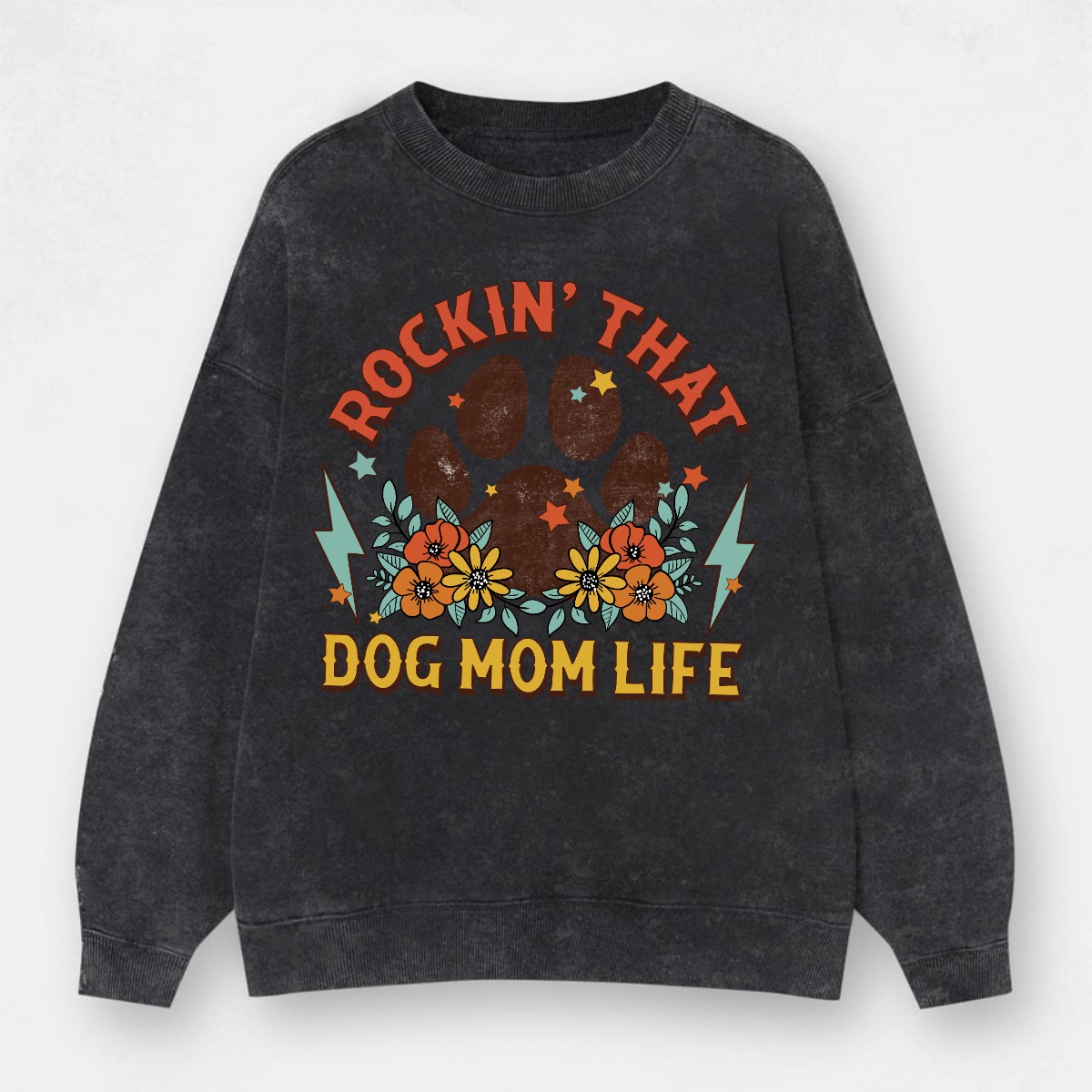 Vintage Dog Mom Plus Size Washed Sweatshirt 
