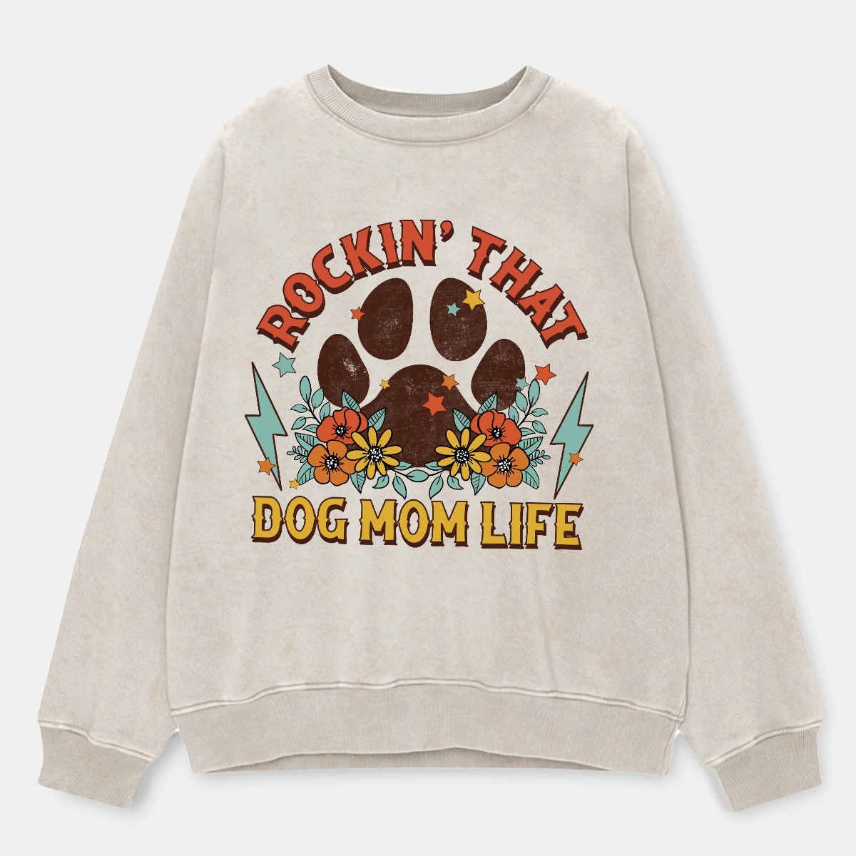 Vintage Dog Mom Plus Size Washed Sweatshirt 