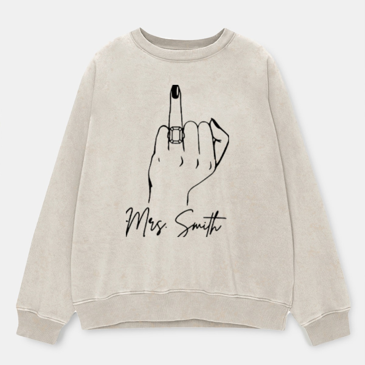 Vintage Custom Bride Mrs. Last Name Washed Sweatshirt 