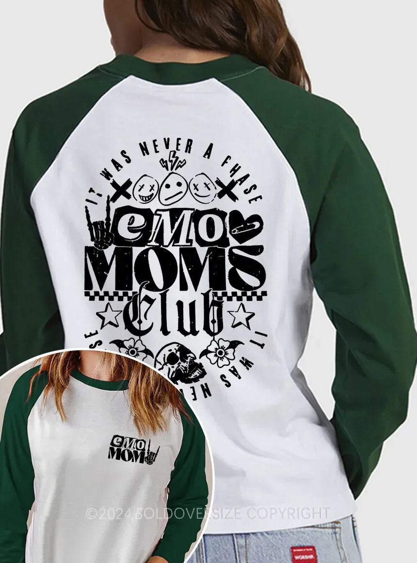 Vintage Emo Moms Club Raglan Long Sleeve T-Shirt