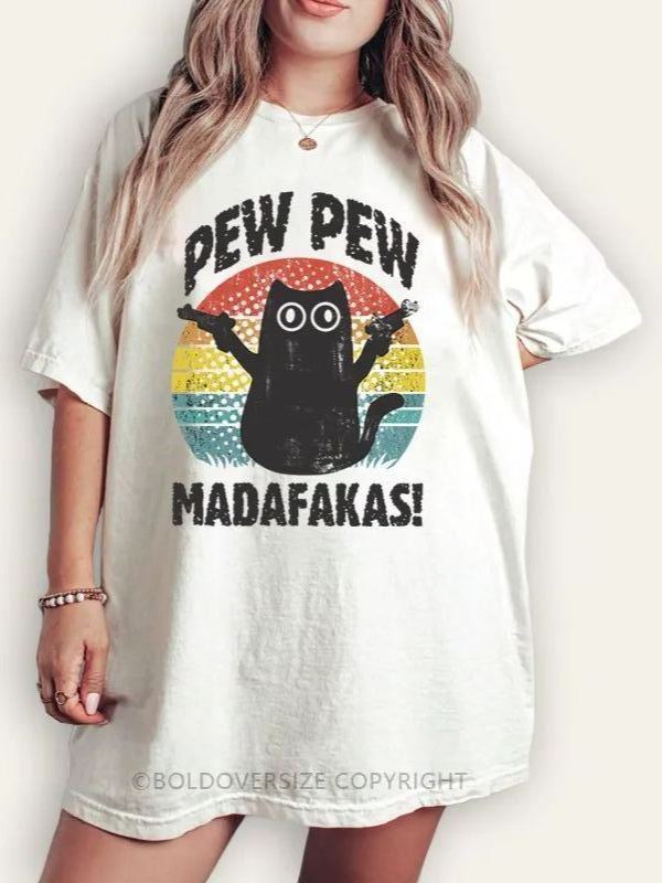 Vintage Funny Cat Pew Pew Tee