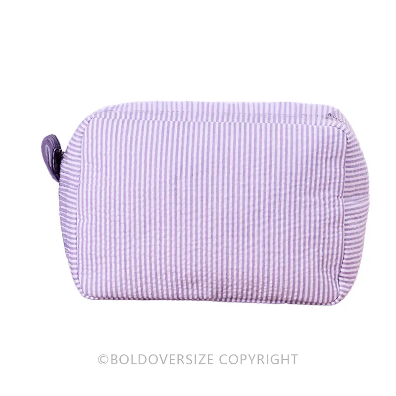 Vintage Seersucker Makeup Bag