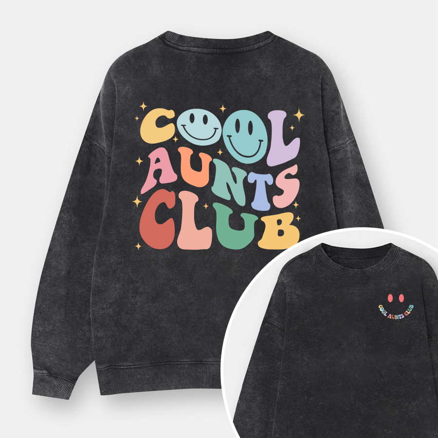 Vintage Cool Aunts Club Washed Sweatshirt 