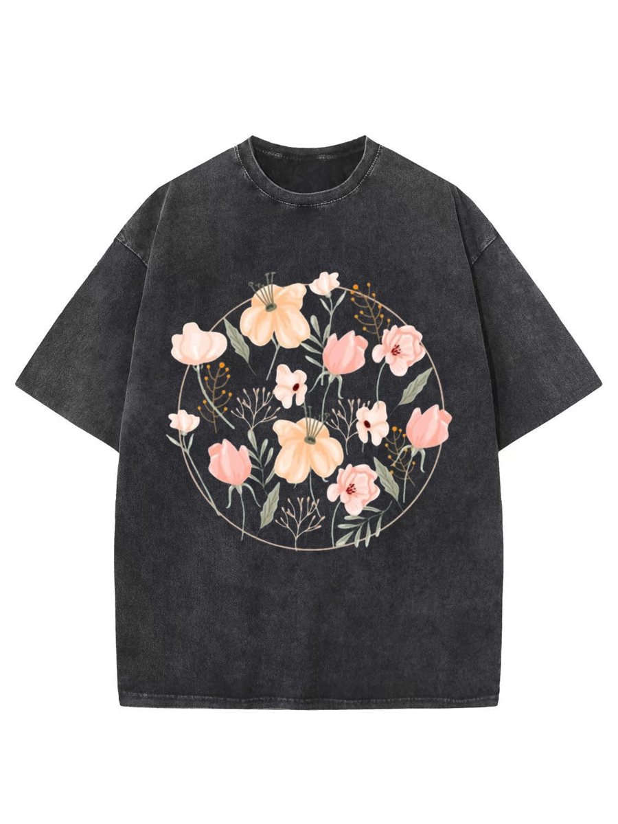 Vintage Flowers Lover Washed T-Shirt