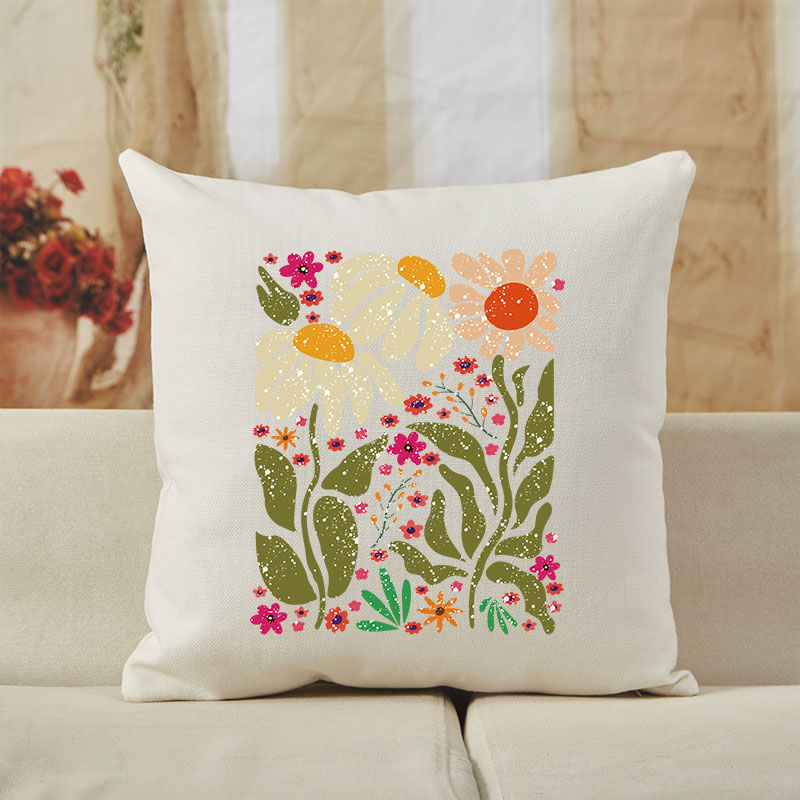 Vintage Hippie Flower Cushion Pillow