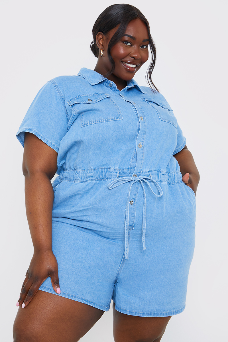 Plus size chambray shorts best sale