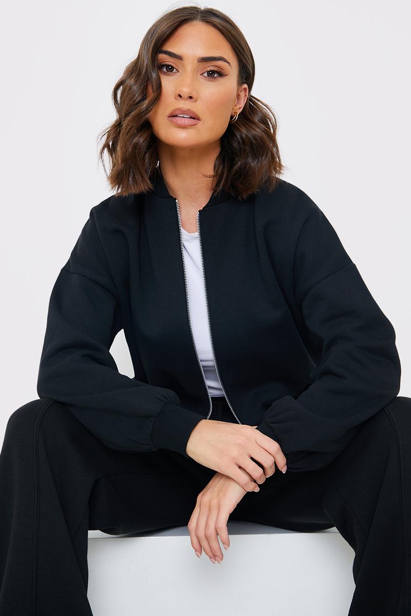 Zip Up Bomber Style Sweater