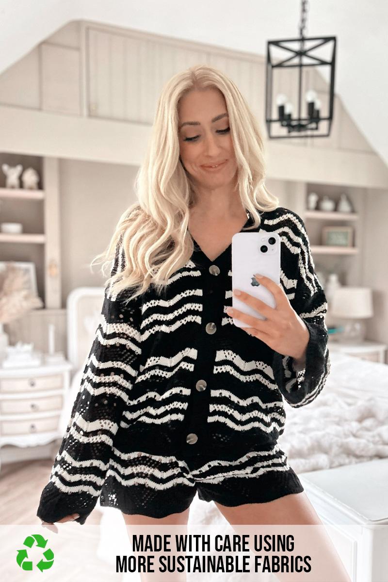 Knitted Chevron Co-ord Cardigan