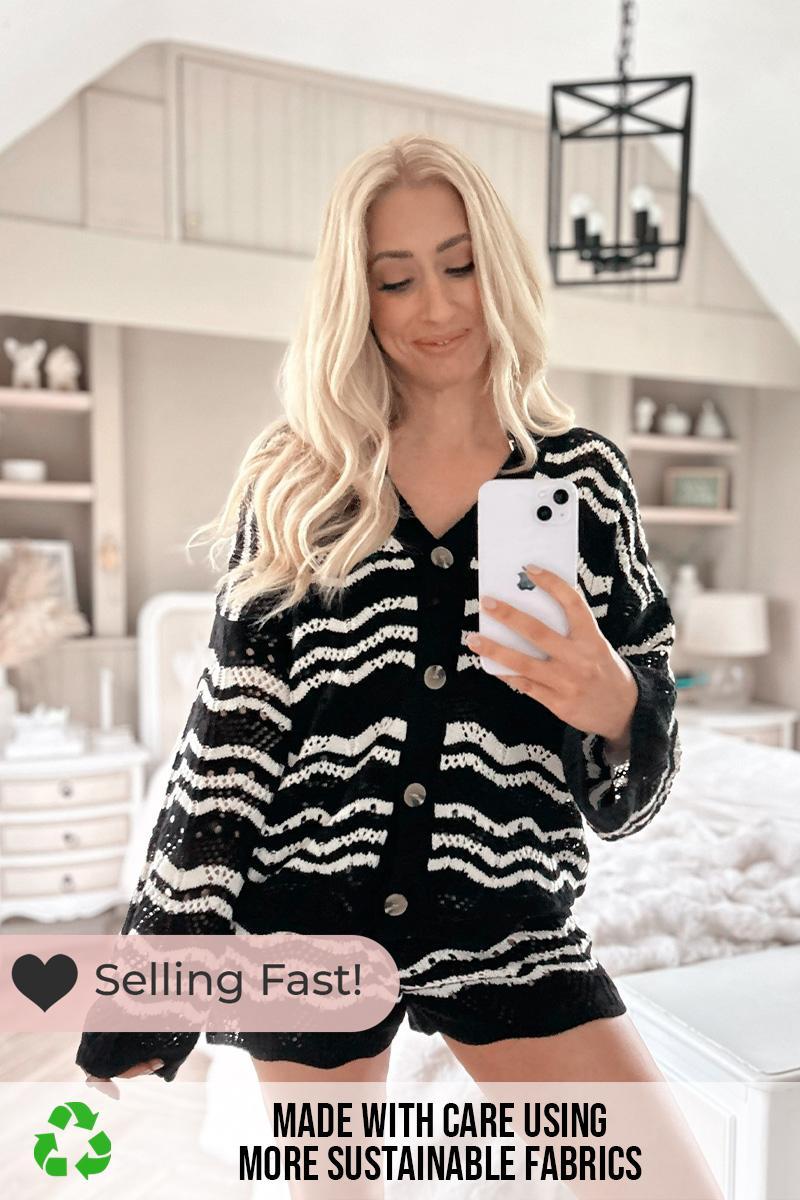 Knitted Chevron Co-ord Cardigan