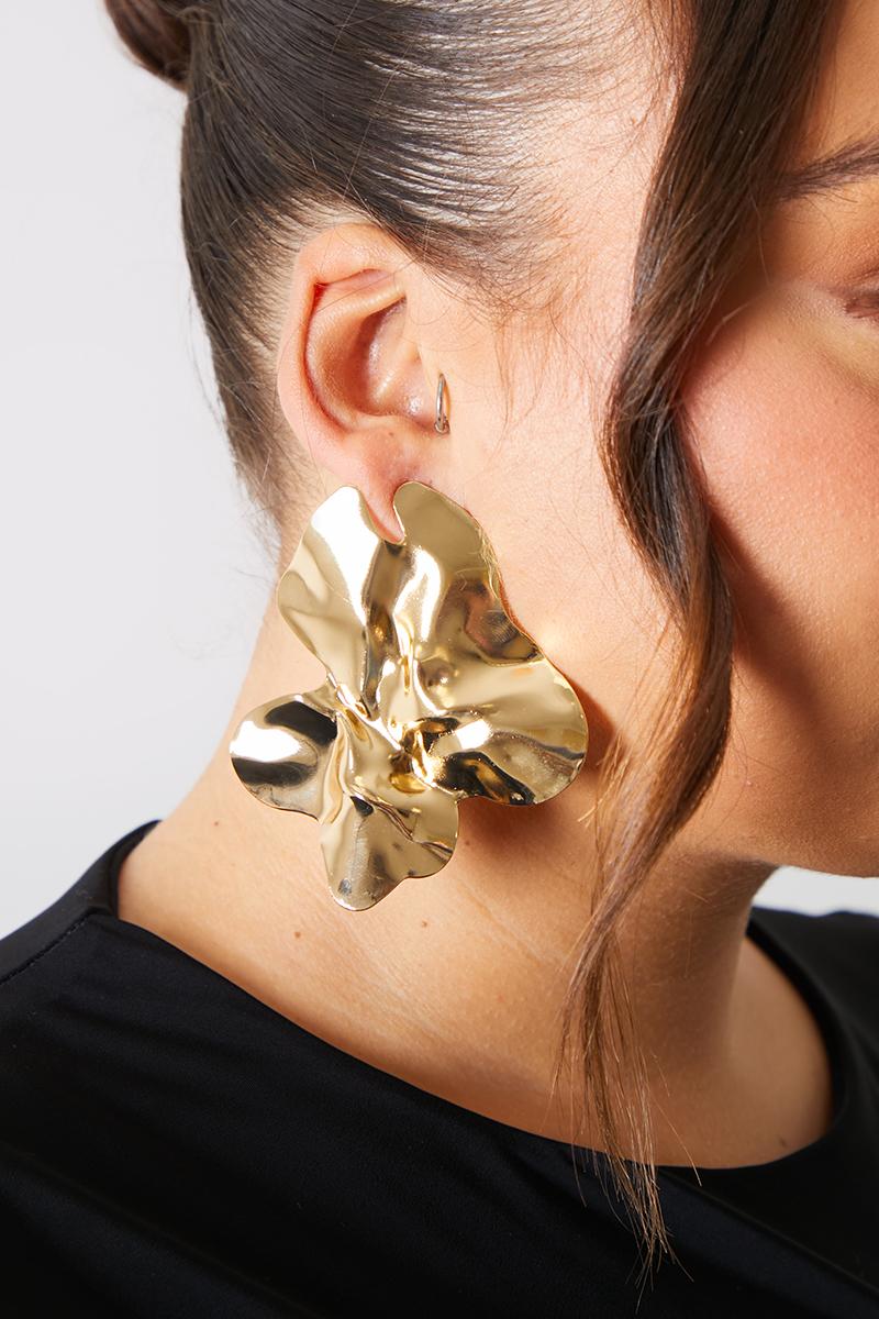 Oversized Melted Gold Look Earrings