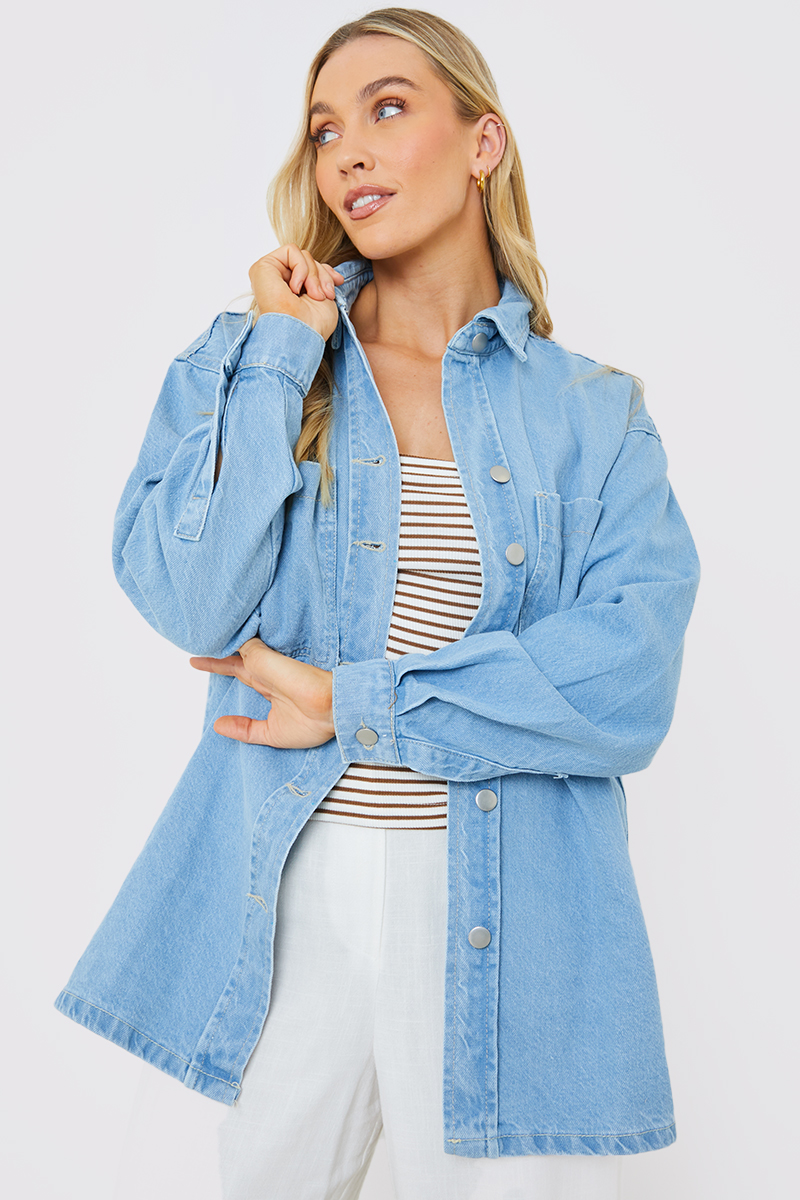 Denim Button Through Shacket