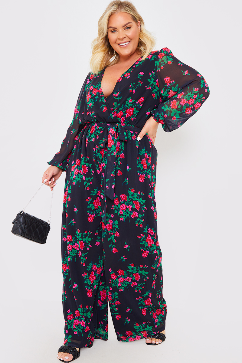 LAMA  Wide leg floral Jumpsuit – Point Zero