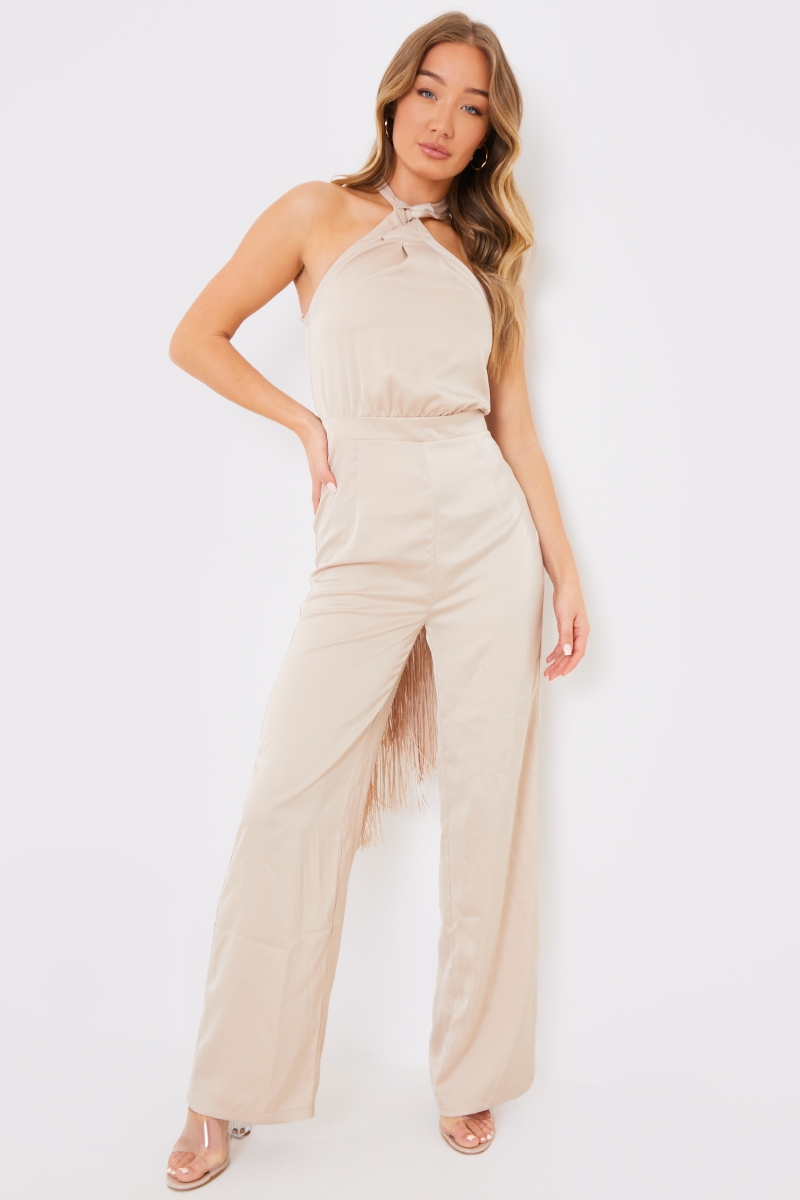 Halter Neck Wide Leg Jumpsuit