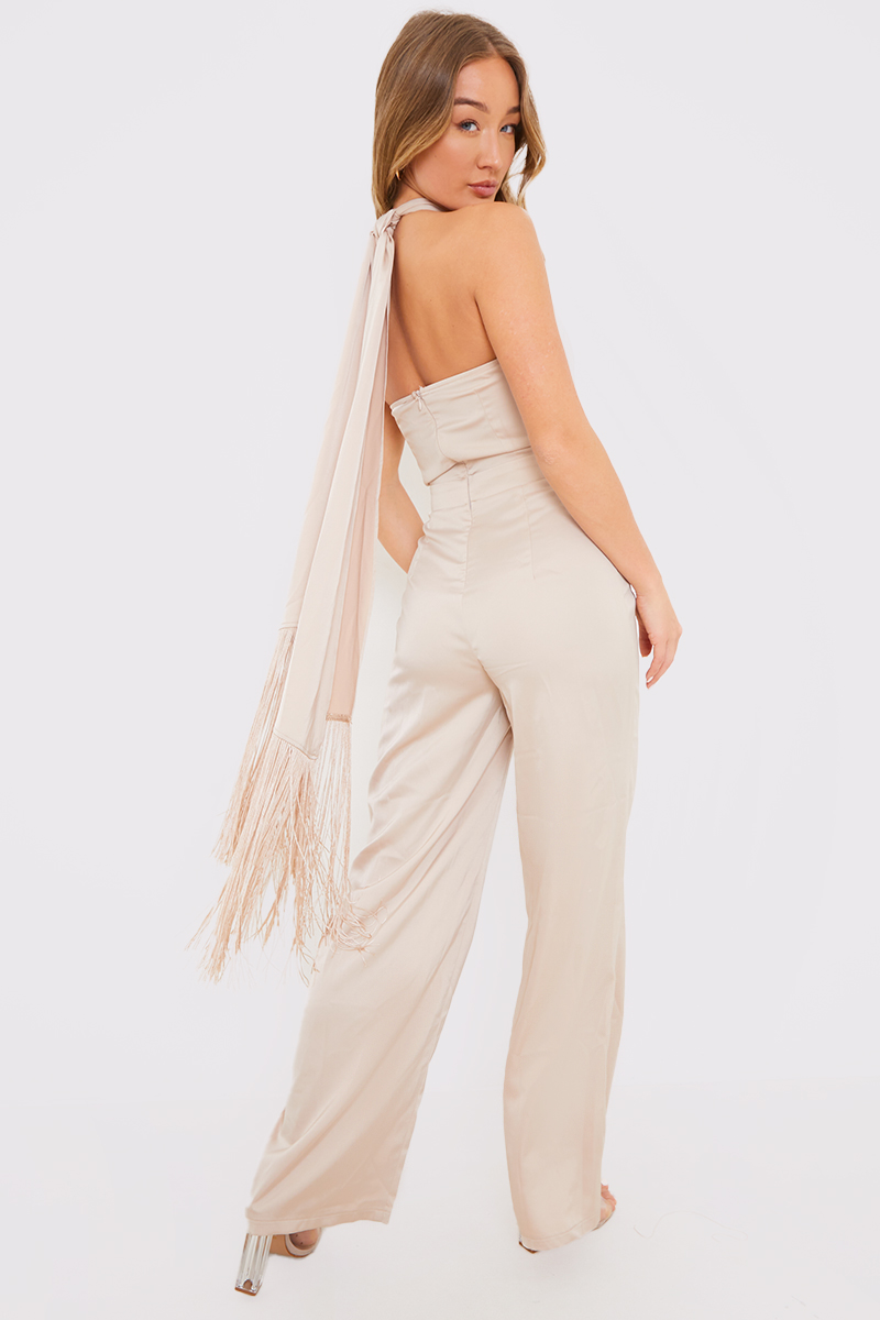 Halter Neck Wide Leg Jumpsuit