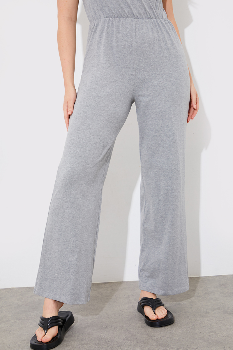 Grey wide hot sale leg jumpsuit