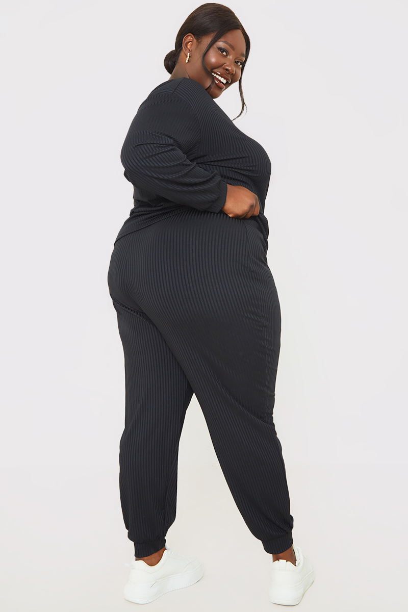 Black Soot  Women Ribbed Wide Leg Lounge Pants – Jobedu Jordan