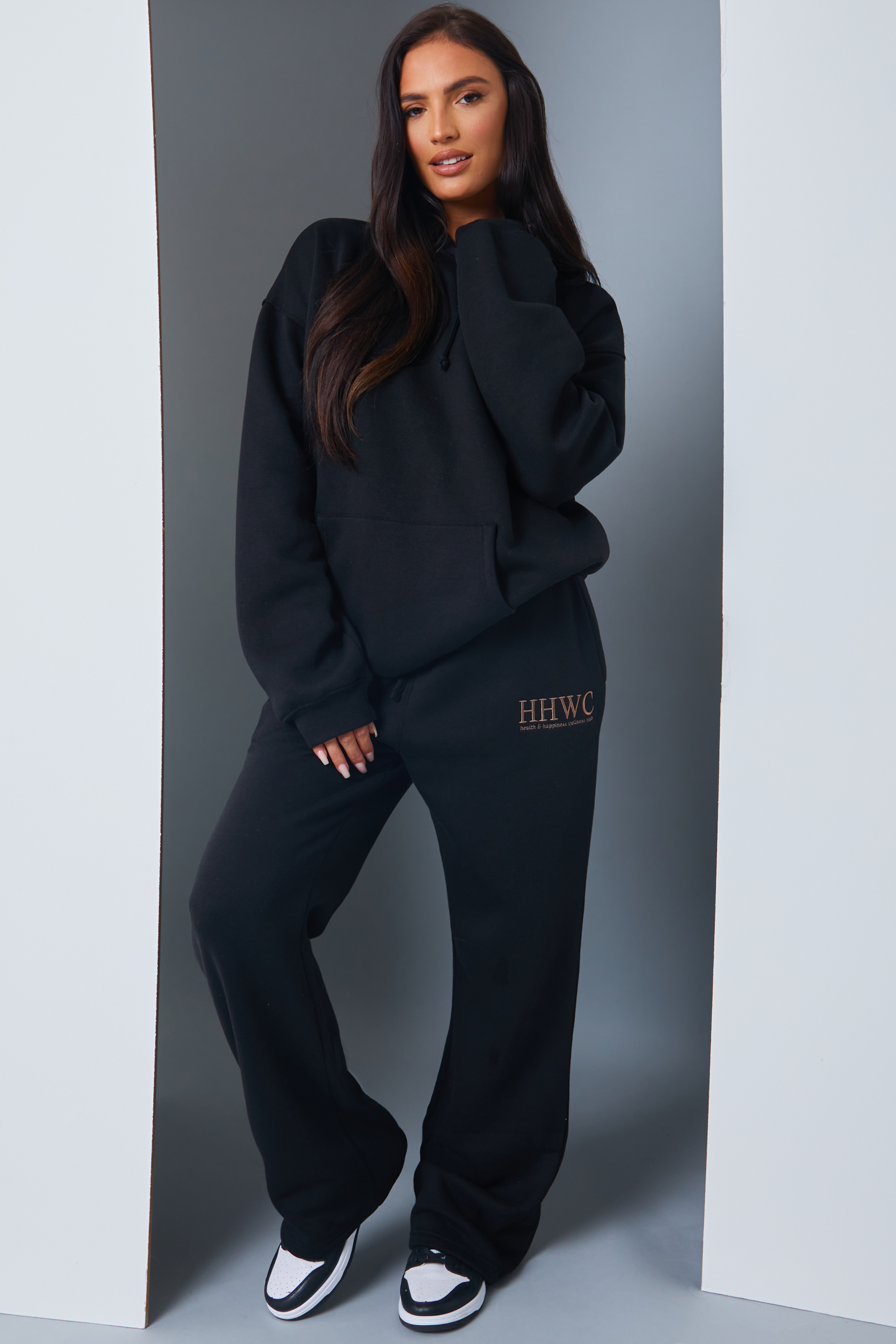 'Health and Happiness' Slogan Wide Leg Jogger
