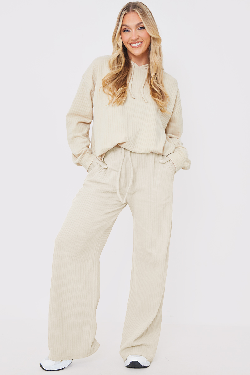 Chunky Rib Wide Leg Joggers